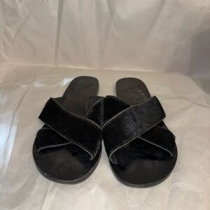 Ancient Greek Sandals Black Women's Slide Sandals